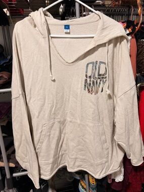 Old Navy Cream Beige Hooded Sweatshirt
